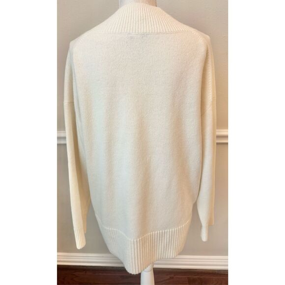 REISS SEREN OVERSIZED WOOL CASHMERE V-NECK JUMPER IN IVORY SIZE LARGE - Picture 6 of 11